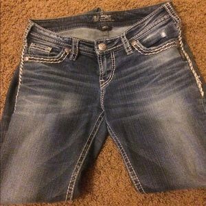 Medium Wash Silver Skinny Jeans