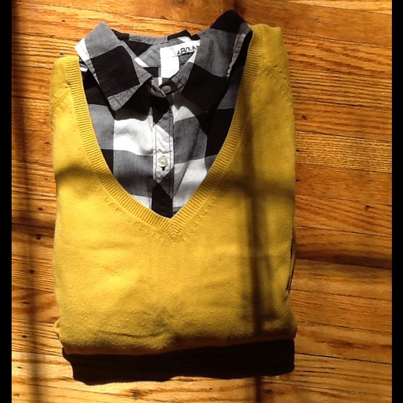 Zara Gold/Mustard V-neck Sweater
