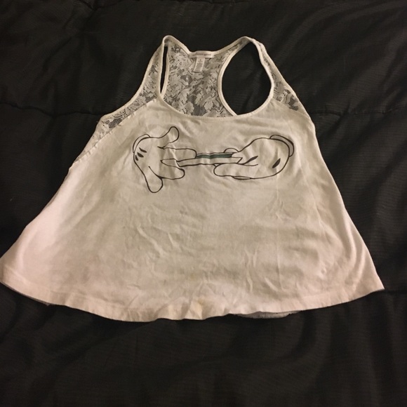 Mickey Mouse dope hands tank top with lace back