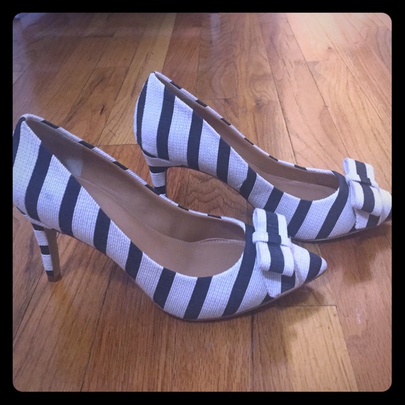 J. Crew striped heels.