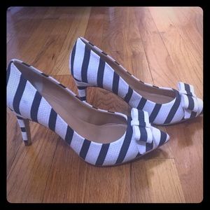 J. Crew striped heels.