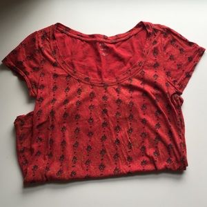 UO Patterned Red Tee