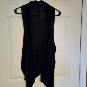Black sleeveless cardigan