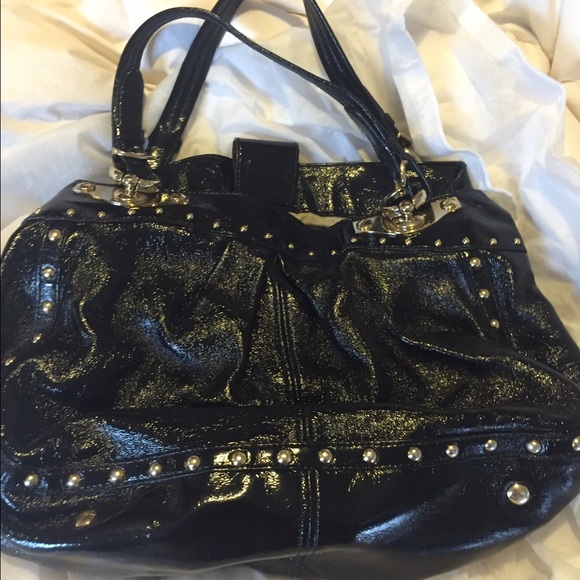 Black patent leather DKNY handbag. - Picture 1 of 4