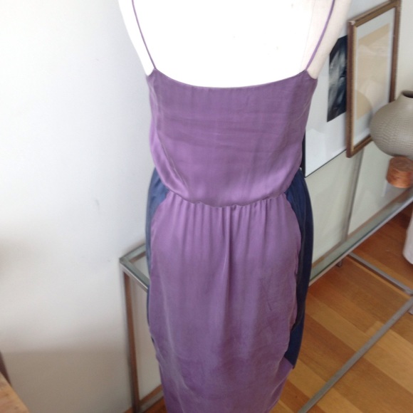 Cynthia Rowley Purple blue Silk Midi Dress 4 - Picture 2 of 4