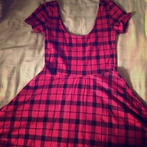 Red plaid dress