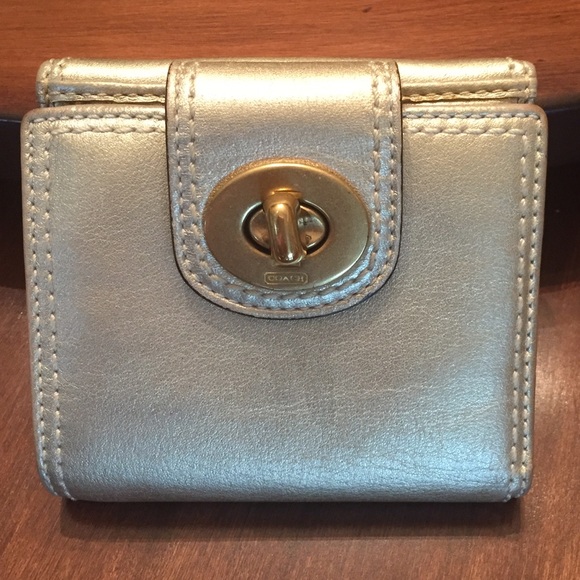 Coach Handbags - Coach Wallet Metallic Pale Gold