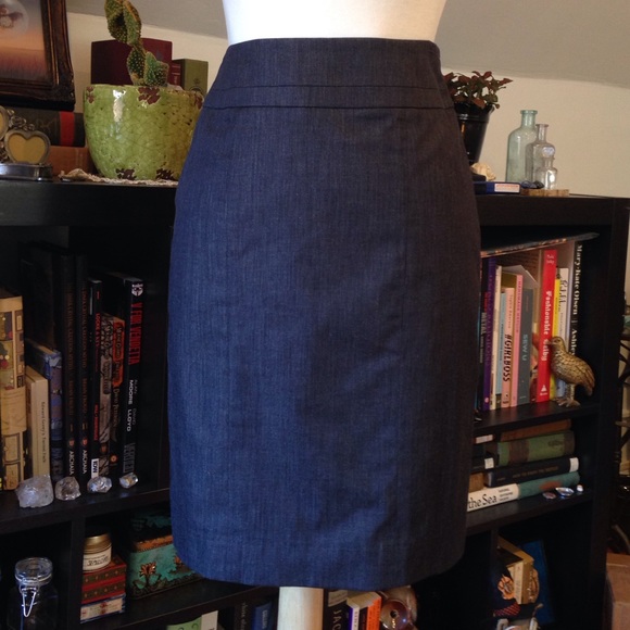 Refined Denim Pencil Skirt