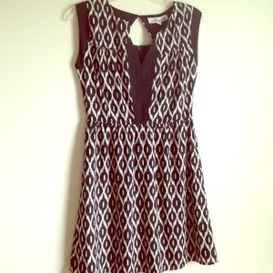 Black and white geometric print dress.
