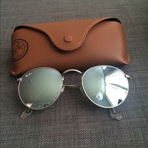 Round Reflective Silver Ray-Bans