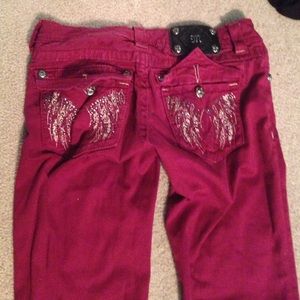 Burgundy miss me jeans