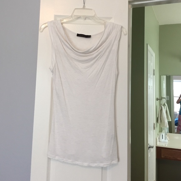 Creme cowl neck sleeves top