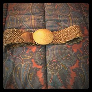 Brown leather belt- size M