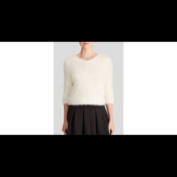 Furry White Sweater Crop - Picture 7 of 7