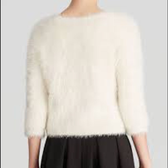 Furry White Sweater Crop - Picture 3 of 7
