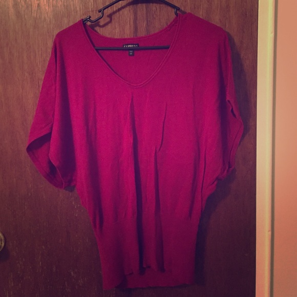 Express dolman sleeve sweater in fuchsia