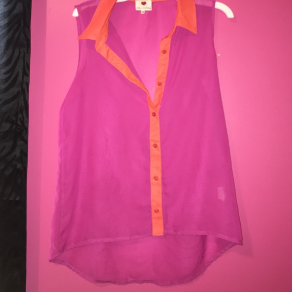 orange and pink sleeveless