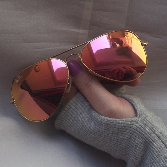 rose gold RB aviators