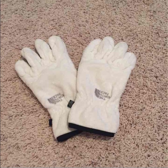 White Northface gloves