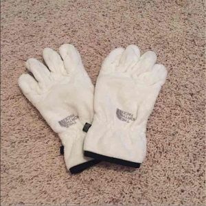 White Northface gloves