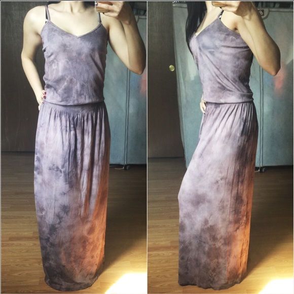 ❗️LAST ONE -Dusty Rose Tie Dye Comfy Maxi Dress - Picture 2 of 3