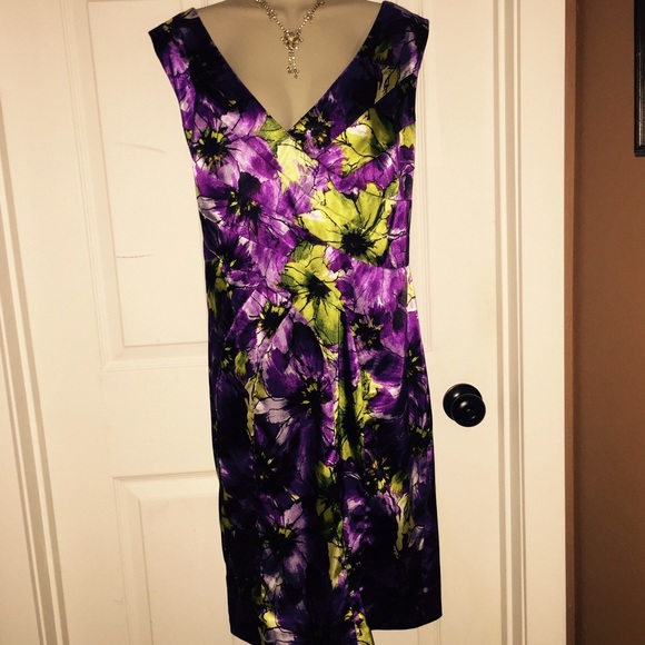 Purple and green Floral Dress in 16W