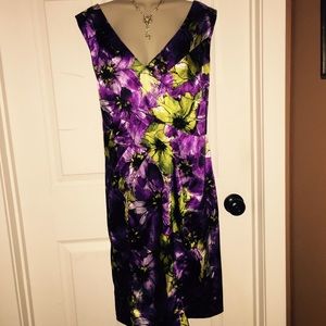 Purple and green Floral Dress in 16W