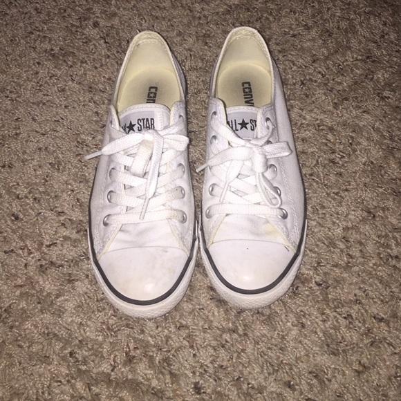 White Converse All Star lean