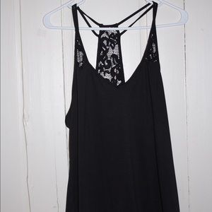 Black razor back tank top