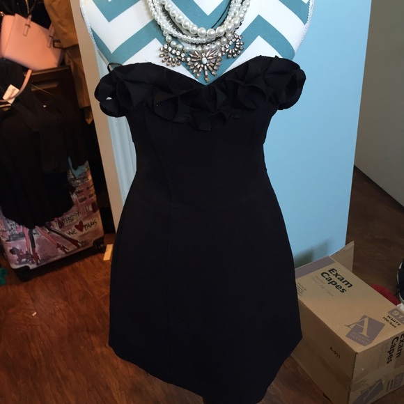 Topshop rose origami strapless dress