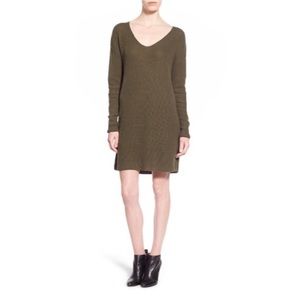 Olive green sweater dress