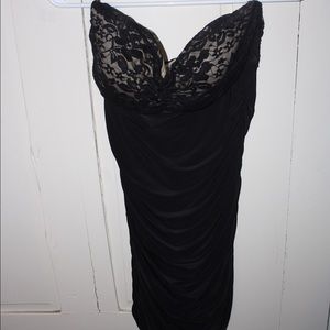 Mini strapless black dress
