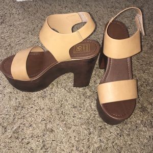 Platform heeled wedges