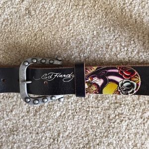 Ed Hardy brown leather belt