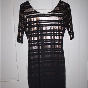 Striped gold and black dress