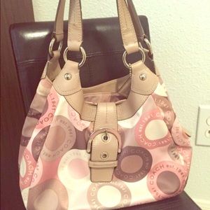 Authentic pink and brown Coach purse