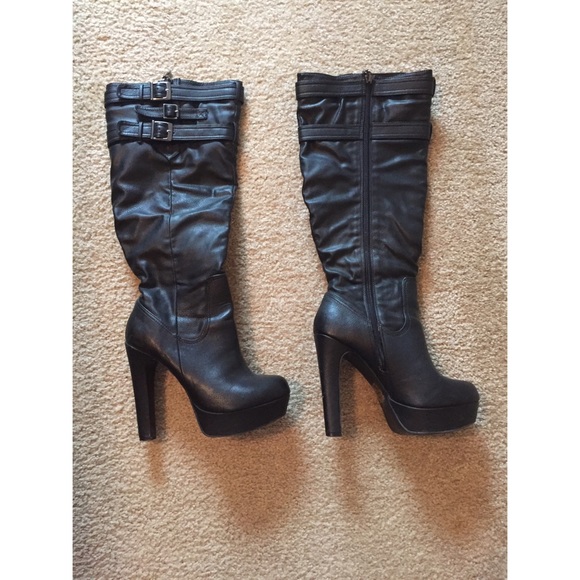 Cute black knee high boots