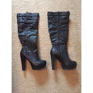 Cute black knee high boots