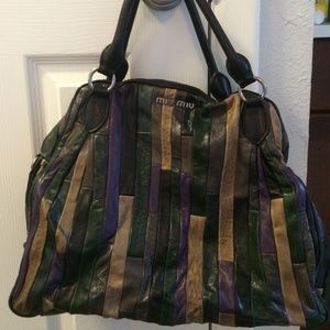 100% authentic Miu Miu Nappa Patch Tote