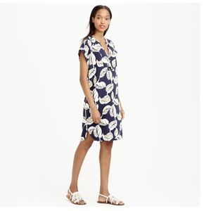 J Crew Tropical Frond Print Shift Dress