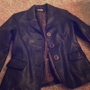 Black leather blazer