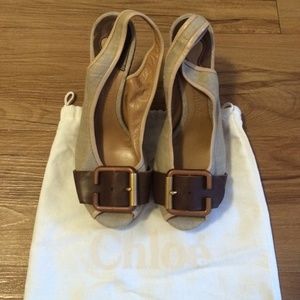 100% authentic chloe buckled espadrilles.