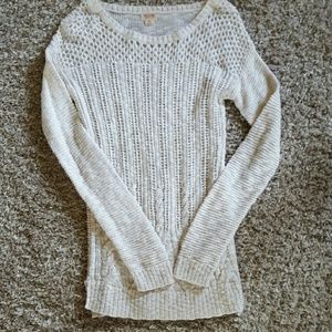 Cream colored crochet sweater