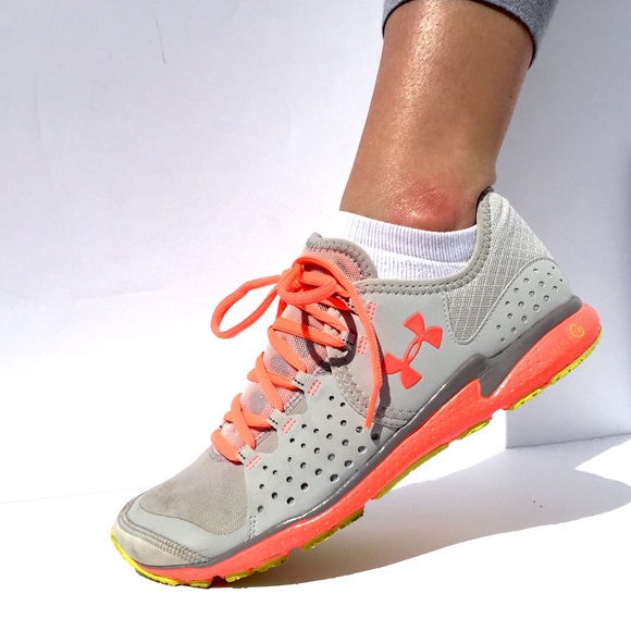 Under Armour Shoes - Coral and grey MicroG running shoes • under armour