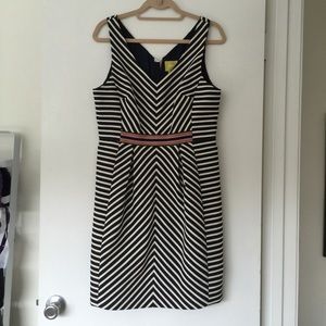 Navy & cream striped dress by Maeve