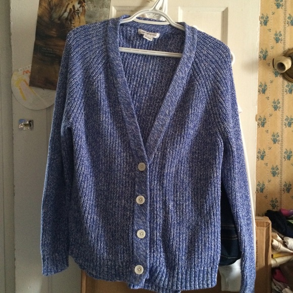 Liz Button Down Sweater Size Large Blue - Picture 1 of 3
