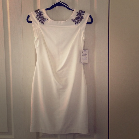 White low back dress