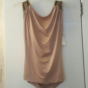 Cache Gold beaded Tank top Size X Small NWT