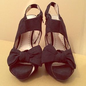 Girly black bow heels!