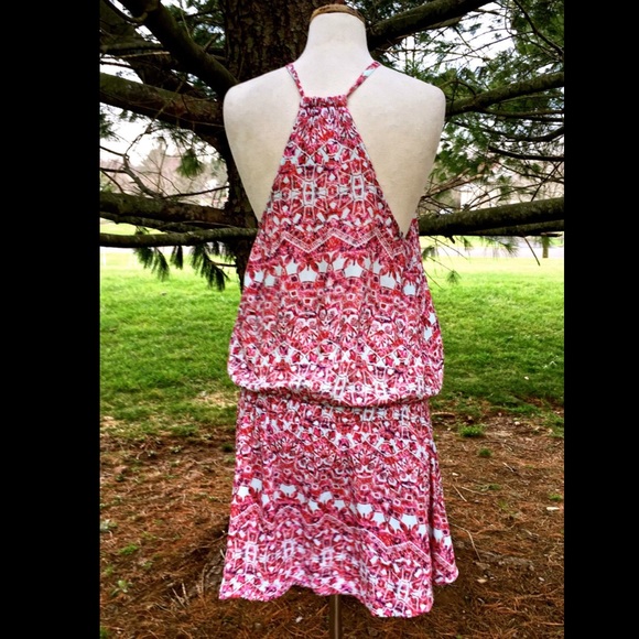 Free People batik print Drop Waist Halter Dress - Picture 2 of 4